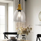 YANSUN 1-Light Pendant Light with Wood Grain Finish, Large Glass Shade, Non-Integrated E26 Base Hanging Fixture