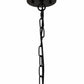 YANSUN 1-Light Pendant Light with Wood Grain Finish, Large Glass Shade, Non-Integrated E26 Base Hanging Fixture
