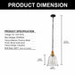 Farmhouse 1-Light Wood Grain Pendant with Large Clear Glass Shade, Rustic E26 Hanging Light for Kitchen Island