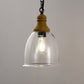 YANSUN 1-Light Pendant Light with Wood Grain Finish, Large Glass Shade, Non-Integrated E26 Base Hanging Fixture