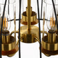 YANSUN 5-Light Black and Gold Dome Pendant Light Chandelier, E12 Base, Stylish Ceiling Fixture for Kitchen or Dining