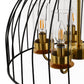 YANSUN 5-Light Black and Gold Dome Pendant Light Chandelier, E12 Base, Stylish Ceiling Fixture for Kitchen or Dining