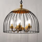 YANSUN 5-Light Black and Gold Dome Pendant Light Chandelier, E12 Base, Stylish Ceiling Fixture for Kitchen or Dining