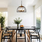 YANSUN 5-Light Black and Gold Dome Pendant Light Chandelier, E12 Base, Stylish Ceiling Fixture for Kitchen or Dining