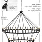 70 in. 64-Light Black Farmhouse Wagon Wheel Chandelier 2-Tiers Extra-Large Pendant Light Fixtures for Living Room