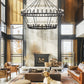 70 in. 64-Light Black Farmhouse Wagon Wheel Chandelier 2-Tiers Extra-Large Pendant Light Fixtures for Living Room