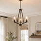 YANSUN 3-Light Brown and Brushed Nickel Chandelier with E26 Base, No Bulbs Included