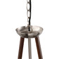 YANSUN 3-Light Brown and Brushed Nickel Chandelier with E26 Base, No Bulbs Included