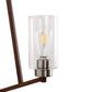 YANSUN 3-Light Brown and Brushed Nickel Chandelier with E26 Base, No Bulbs Included