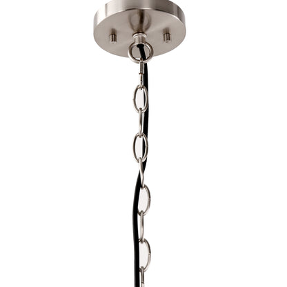 YANSUN 3-Light Brown and Brushed Nickel Chandelier with E26 Base, No Bulbs Included