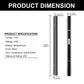 37 in. 1-Light Black Linear Integrated LED Outdoor Wall Light Waterproof Porch Light Wall Lantern Sconce 3000/6000K
