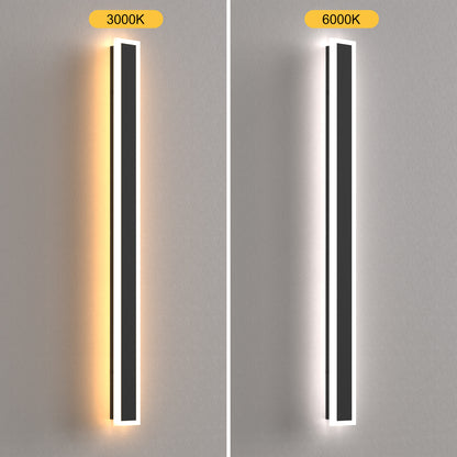 37 in. 1-Light Black Linear Integrated LED Outdoor Wall Light Waterproof Porch Light Wall Lantern Sconce 3000/6000K