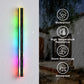 YANSUN  1-Light 37 in. Black Modern RGB LED Outdoor Wall Lantern Sconce, Waterproof Porch Light for Garden