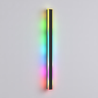 37 in. 1-Light Black Modern Integrated RGB LED Outdoor Wall Light, Waterproof Porch Lantern Sconce for Garden