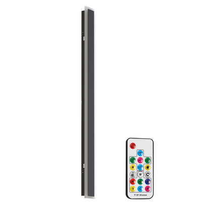 37 in. 1-Light Black Modern Integrated RGB LED Outdoor Wall Light, Waterproof Porch Lantern Sconce for Garden