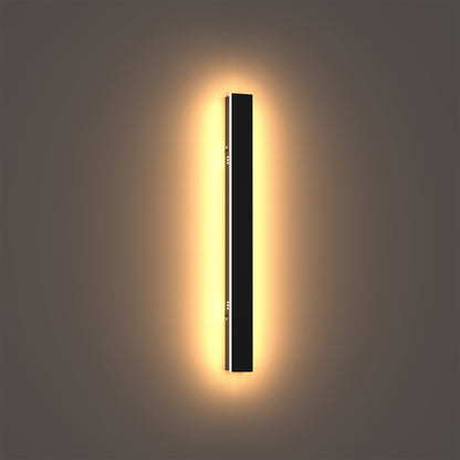 24 in. 19-Watt Black Outdoor Hardwired Linear Waterproof Integrated LED Wall Lantern Sconce, 3000K Warm White