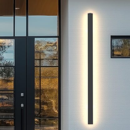 40 in. 30-Watt Black Hardwired Linear Outdoor Waterproof with Integrated LED Wall Lantern Sconce, 3000K Warm White
