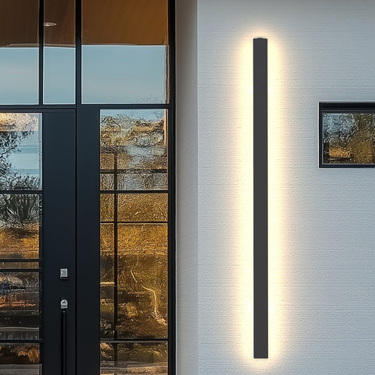 40 in. 30-Watt Black Hardwired Linear Outdoor Waterproof with Integrated LED Wall Lantern Sconce, 3000K Warm White