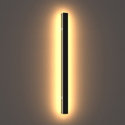 40 in. 30-Watt Black Hardwired Linear Outdoor Waterproof with Integrated LED Wall Lantern Sconce, 3000K Warm White