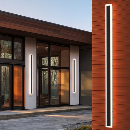 43 in. 30W 1-Light Matte Black Modern Integrated LED Outdoor Wall Light, Waterproof Porch Lantern 3000K/6000K
