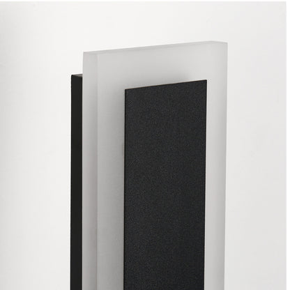 43 in. 30W 1-Light Matte Black Modern Integrated LED Outdoor Wall Light, Waterproof Porch Lantern 3000K/6000K