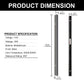 YANSUN 1-Light 43 in. 30 W Matte Black Modern LED Outdoor Wall Light, Waterproof Porch Lantern 3000 K/6000 K