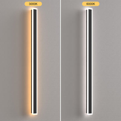 43 in. 30W 1-Light Matte Black Modern Integrated LED Outdoor Wall Light, Waterproof Porch Lantern 3000K/6000K