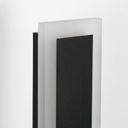 80 in. 1-Light Black Modern Integrated LED Outdoor Wall Light, Waterproof Porch Lantern Sconce for Garden