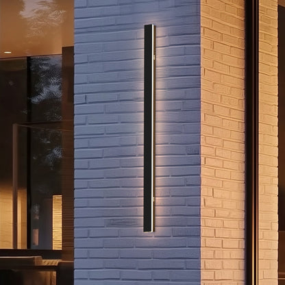 YANSUN 39.3in LED Outdoor Wall Light Slim Linear 30W Dimmable 2700K-6500K with Remote Modern Black Sconce