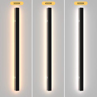 YANSUN 39.3in LED Outdoor Wall Light Slim Linear 30W Dimmable 2700K-6500K with Remote Modern Black Sconce