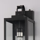 18 in. 2-Pack Large Black Dusk to Dawn Outdoor Waterproof Lantern Wall Lights with Clear Glass Shade(T30 Bulbs Included)