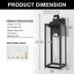 18 in. 2-Pack Large Black Dusk to Dawn Outdoor Waterproof Lantern Wall Lights with Clear Glass Shade(T30 Bulbs Included)