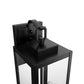 YANSUN 18 in. 2-Light Black and White Dusk to Dawn Outdoor Wall Sconce, Exterior Lantern Wall Light with Glass Shade 2-Packs