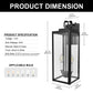 YANSUN 18 in. 2-Light Black and White Dusk to Dawn Outdoor Wall Sconce, Exterior Lantern Wall Light with Glass Shade 2-Packs