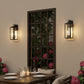 YANSUN 18 in. 2-Light Black and White Dusk to Dawn Outdoor Wall Sconce, Exterior Lantern Wall Light with Glass Shade 2-Packs