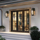 1-Light Modern Black Outdoor Wall Lantern Sconce with Clear Glass, T10 LED Bulbs Included(2-Pack)
