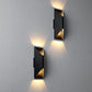 YANSUN 10-Watt Sand Black Square Diamond-Cut Outdoor Sconce Modern Exterior Wall Light with 3000K LED, Hardwired (Set of 2)