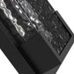 YANSUN Outdoor Wall Light with Wavy Glass Panel, Integrated LED 2700K Warm White, Sand Black Finish, 18.9-Inch Length