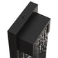 YANSUN Outdoor Wall Light with Wavy Glass Panel, Integrated LED 2700K Warm White, Sand Black Finish, 18.9-Inch Length