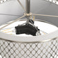 YANSUN 17-Inch Flush Mount Ceiling Light with Perforated Metal & Fabric Shade, Brushed Nickel Finish, Traditional Design