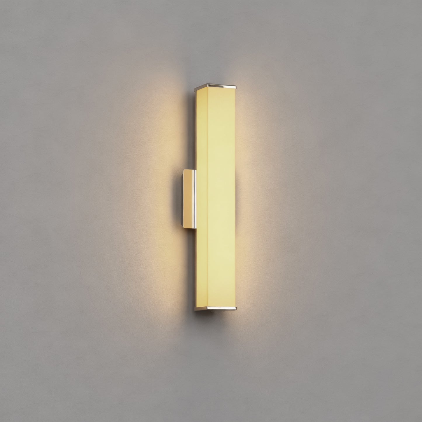 YANSUN 24-Inch Vanity Mirror Light with Rectangular Opal Shade, Integrated LED 3000K Warm White, Chrome Finish, 1086 Lumen