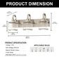 YANSUN 3-Light Vanity Mirror Light with Square Patterned Glass, Brushed Nickel Finish, 23.5-Inch Length, Modern Traditional