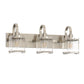 YANSUN 3-Light Modern Vanity Light with Simple Spliced Glass Shades Nickel Finish E26 Bulb Not Included