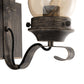 YANSUN 2-Pack Vintage Diesel Lantern Wall Sconce with Amber Glass Shade, Black & Gold Finish, E26 Base, Indoor Wall Lamp for Hallway, Bedroom, Living Room