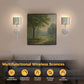 YANSUN 2-Pack Semi-Cylinder Chrome Wall Sconce RGBCW Remote Control Remote Timer Dimmable Wall Light for Living Room Hallway