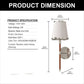 6.3 in. 2-Pack Chrome Indoor Wall Light with Octopus Claw Leather Shade and RF Remote Control, Adjustable Brightness