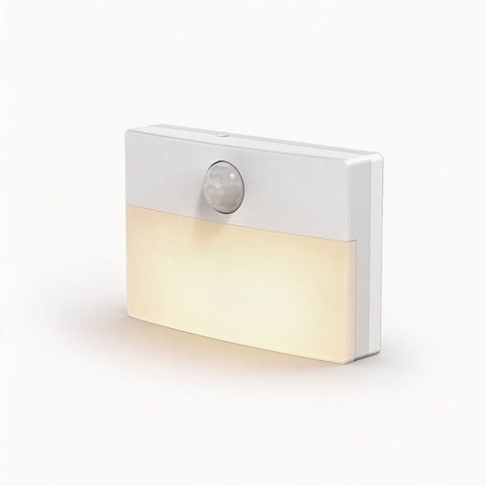 YANSUN Plug-in Motion Sensor Night Light 3000K Warm White Square LED Night Lamp with US Plug for Hallway Bedroom Bathroom