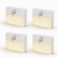 YANSUN 4-Pack Plug-in Motion Sensor Night Light Square LED 3000K Warm White 0.45W US Plug for Hallway Bedroom Bathroom