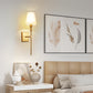 5 in. 1-Light Gold Dimmable Wall Sconces with Fabric Shades for Living Room, Foyer, or Hallway