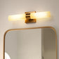 18 in. 2-Light Modern Gold Double Tube Wall Sconce, Sleek Up and Down Light Fixture for Bathroom, Bedroom, or Hallway